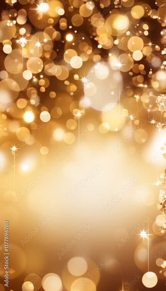 Bright and cheerful festive card design with gold and silver sparkles on white background Bright and cheerful festive card design with gold and silver sparkles on white background