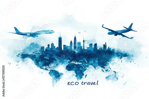 Eco Travel Text Illustration