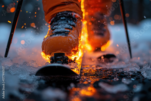 Ski In Fire