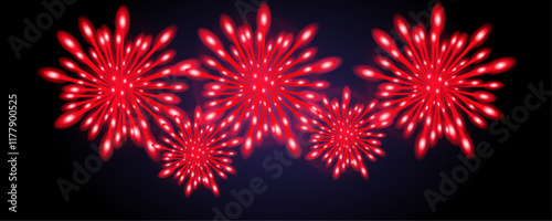 Isolated red fireworks element