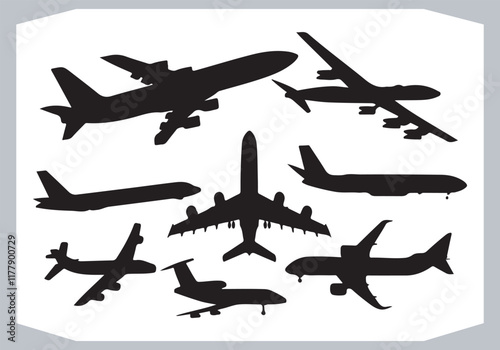 Sleek and Modern Logotype Icons Airplane Silhouettes