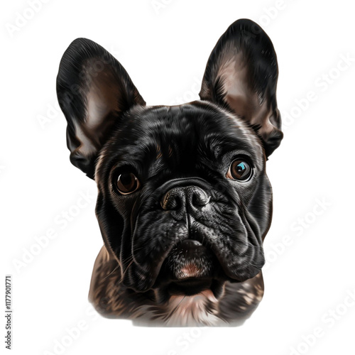 Bold French Bulldog Digital Artwork - Realistic Dog Portrait photo