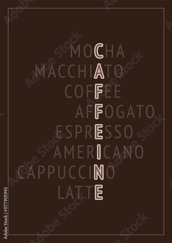 Background with coffee types theme