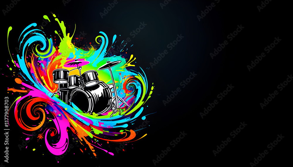 Fototapeta premium Vibrant Musical Harmonies A Visual Symphony for Digital and Print Media Engagement