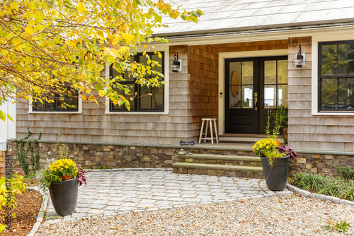 Luxury Waterfront home front door  photo