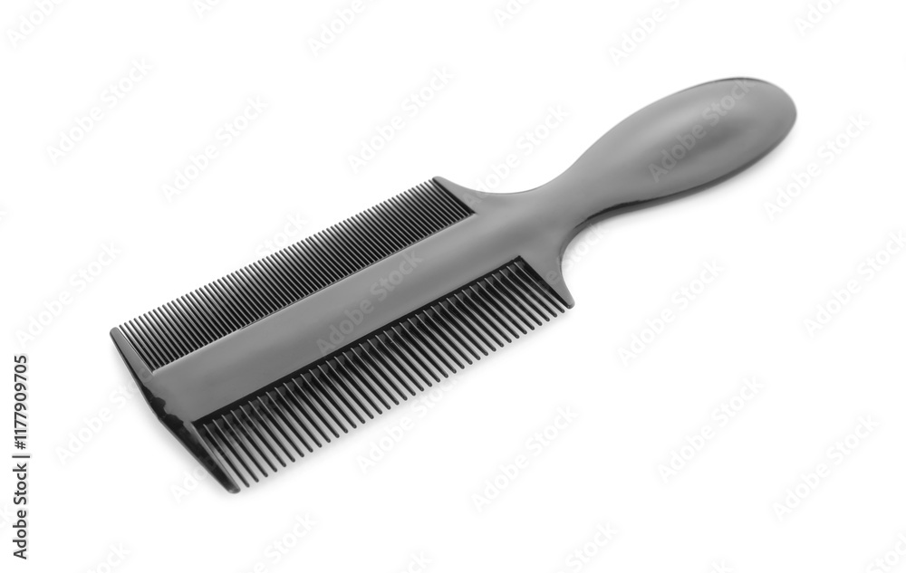 One black plastic comb isolated on white One black plastic comb isolated on white