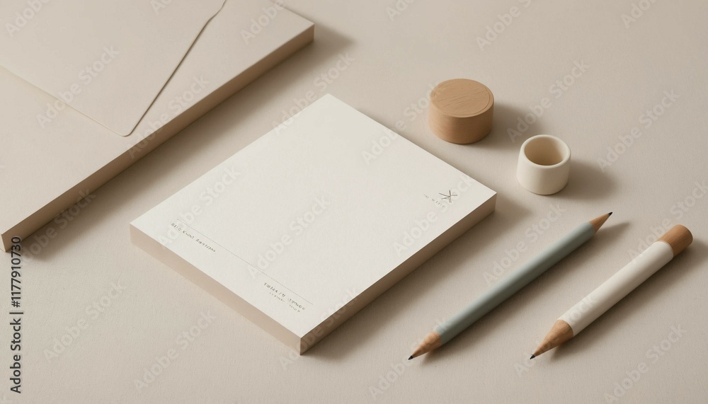 Minimalist stationery on textured wool with smooth, dreamy blurring Minimalist stationery on textured wool with smooth, dreamy blurring