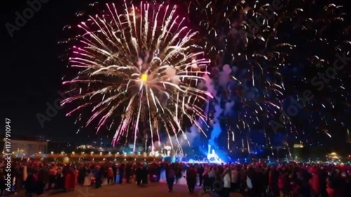 fireworks over the river