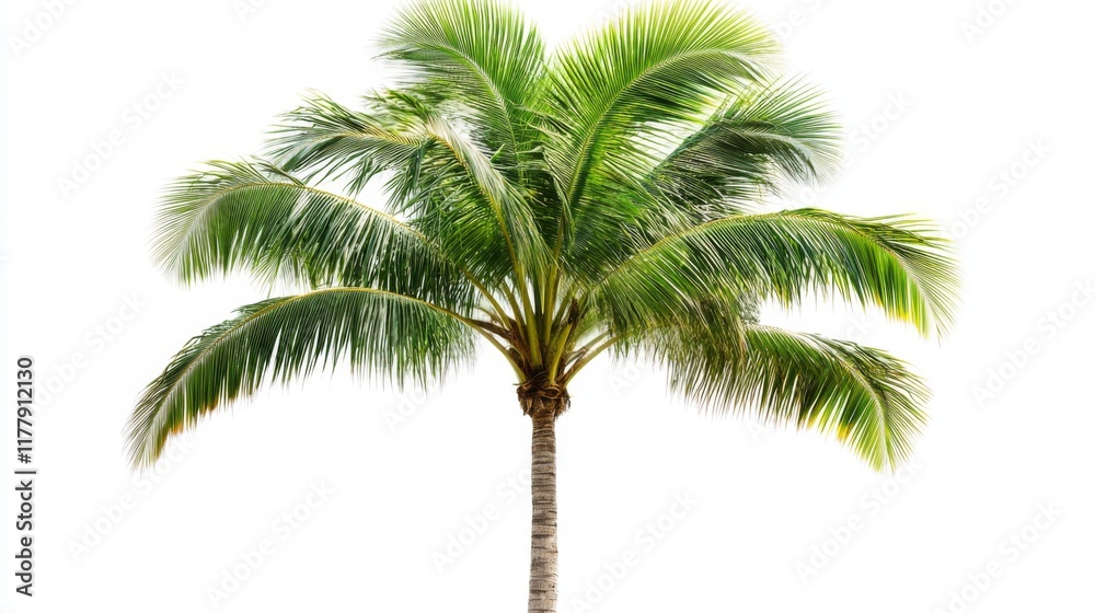 Fototapeta premium Majestic Palm Tree Against a Pristine White Background