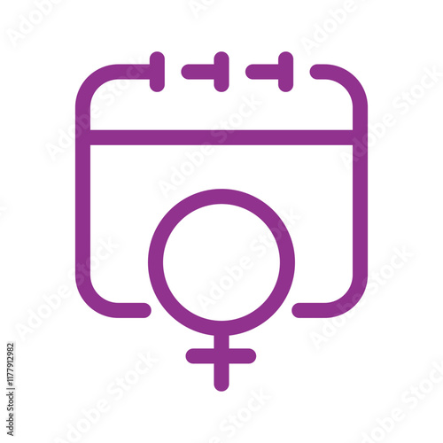 women's day, gender and calendar icon. Minimalistic design for women gender and calendar appointment line concept. Vector illustration