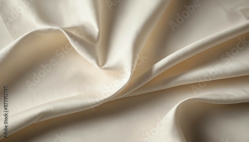 Top view of plain paper on softly rippled sateen fabric with dreamy blur