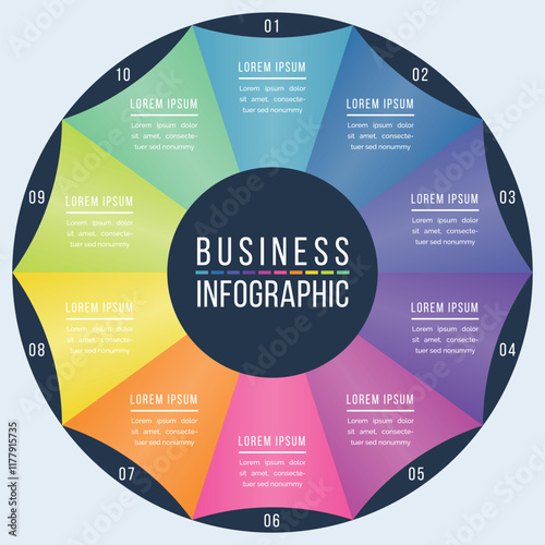 Circle Infographic design 10 options information