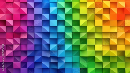 Vibrant colorful pattern design digital art graphic abstract horizontal view visual impact