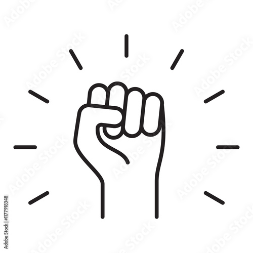 Empowerment strength linear icon. Strong and power line concept. illustration