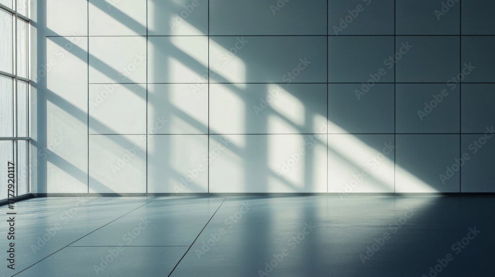 Obraz premium Modern Empty Room with Sunlight and Shadows