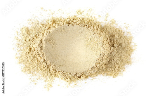 Wallpaper Mural Yellow, golden maca organic powder pile isolated on white Torontodigital.ca
