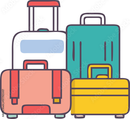 Suitcases travel isolated icon vector illustration