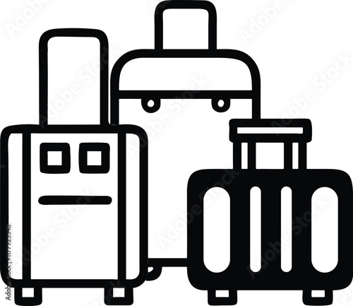 Suitcases travel isolated icon vector illustration