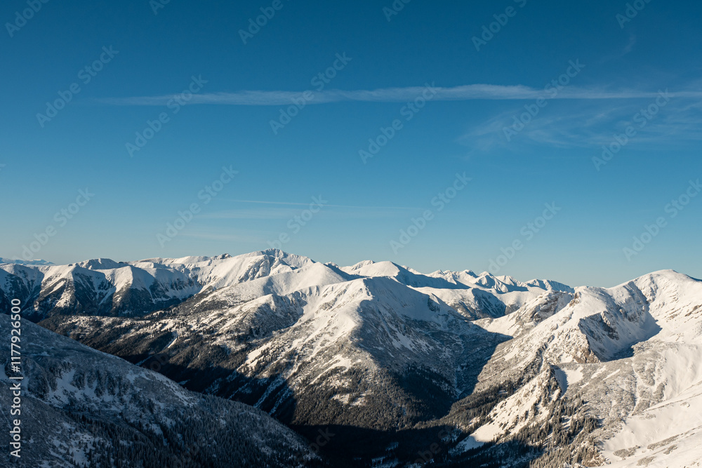 Obraz premium Wintertime on Kasprowy Wierch in Polish Tatras mountain