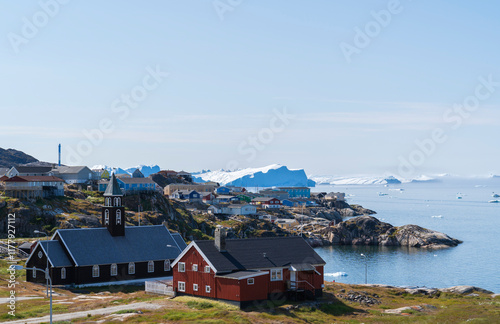 Church And Houses In Ilulissat, Western Greenland  
