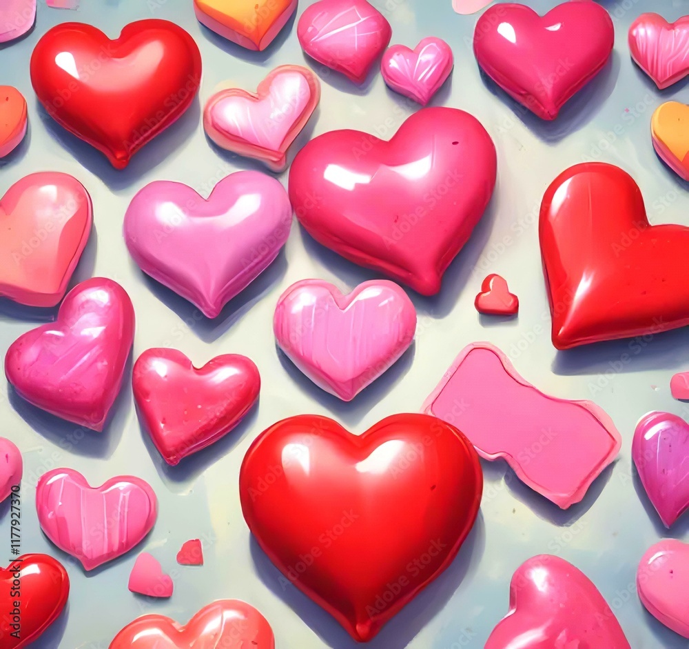 Fototapeta premium Illustration of Heart shape candy.