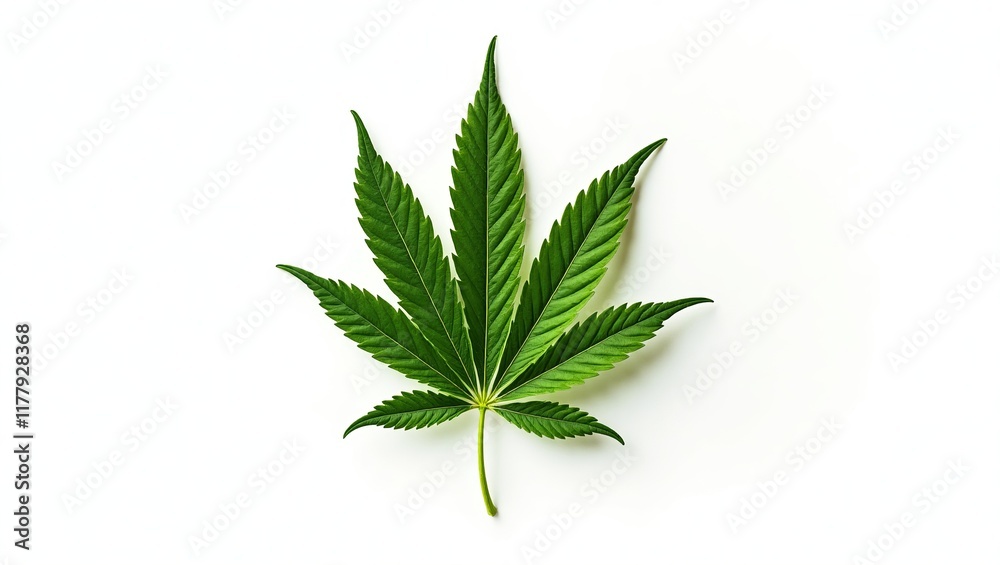 Isolated Green Cannabis Leaf for Educational Materials Isolated Green Cannabis Leaf for Educational Materials