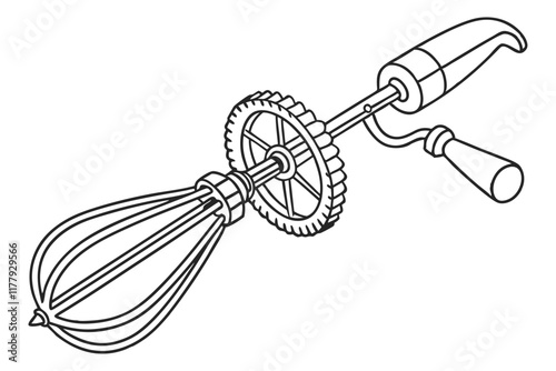 egg beater vector line art design