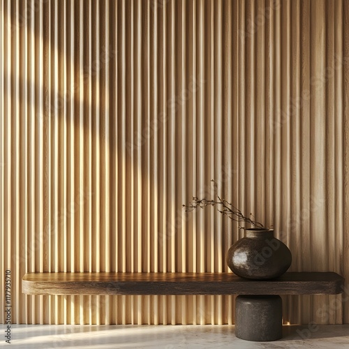 Elegant Wooden Fluted Paneling Wall Decor in Modern Interior Design