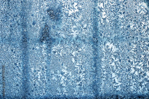 Abstract frosty pattern on glass, background texture