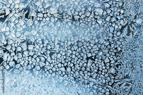 Abstract frosty pattern on glass, background texture