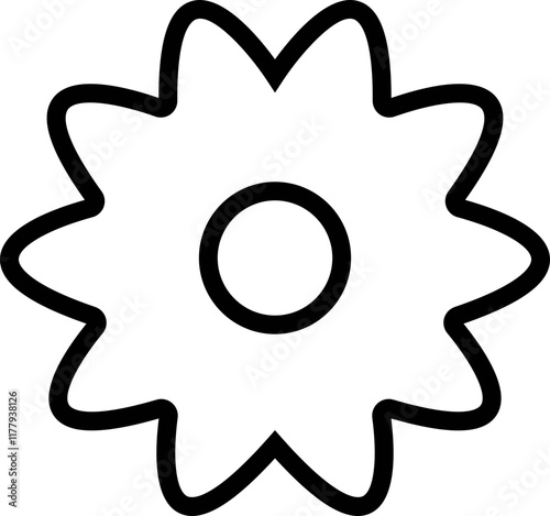 Flowers icon in line. isolated on transparent background. Flowers in modern simple. Cute round flower plant nature Vector for apps or web traditional pattern of flowers and leave