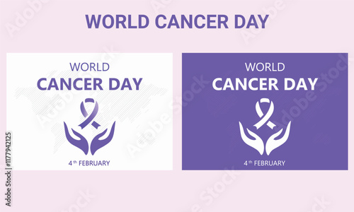 World Cancer Day card, February 4. Vector