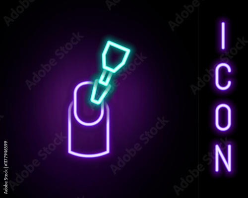 Glowing neon line Milling cutter for manicure icon isolated on black background. Apparatus for manicure. Manicure tools. Colorful outline concept. Vector