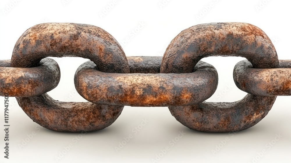 Close up view of weathered rusted chain links illustrating industrial design and deterioration over time Close up view of weathered rusted chain links illustrating industrial design and deterioration over time