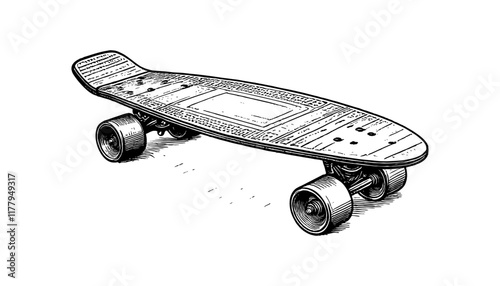 Hand drawing skateboard sketch