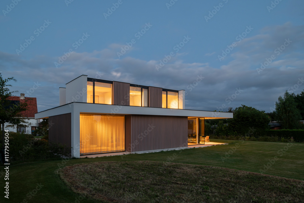 villa at dusk villa at dusk