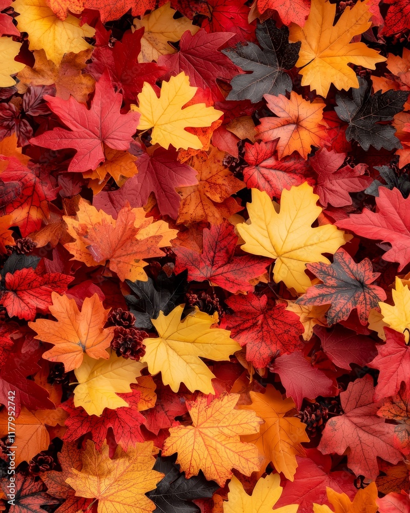 Vibrant Autumn Maple Leaves Background Colorful Fall Foliage Texture Vibrant Autumn Maple Leaves Background Colorful Fall Foliage Texture