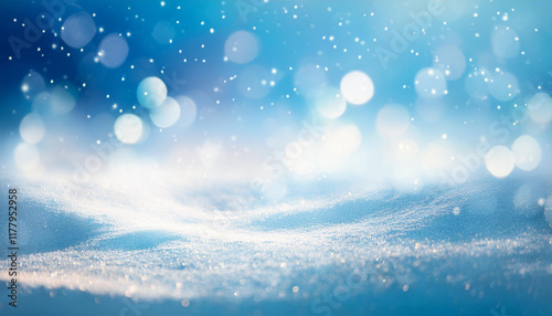 bokeh mild on blue history sky with circle glitter mild blue snow abstract tender sparkling with vibrant vivid light and bokeh blur effect
