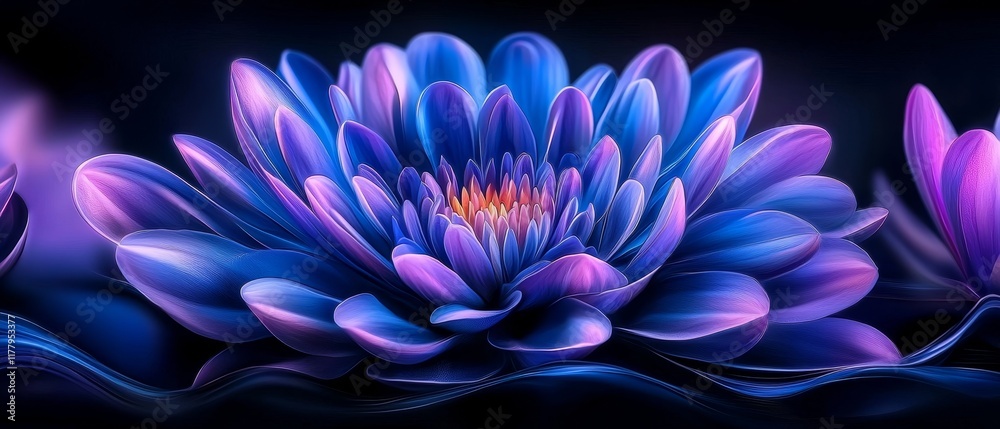 Obraz premium Vibrant Blue and Purple Flower Bloom Close Up Macro Photography Artistic Floral Image