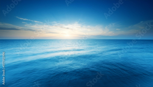 Wallpaper Mural calm blue coloured sea and clean sky at sundown Torontodigital.ca