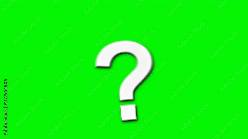 Animation of the question mark icon bouncing right and left with a green screen Animation of the question mark icon bouncing right and left with a green screen