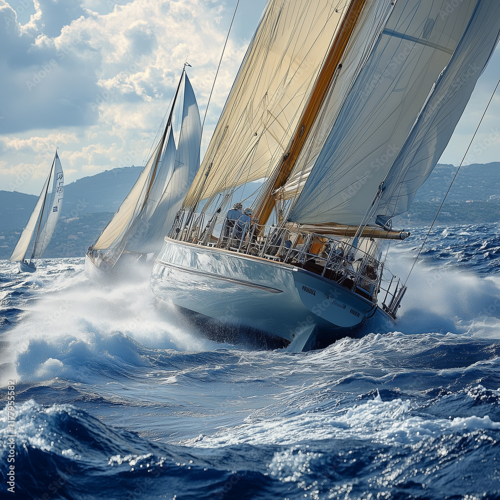 Obraz premium Nautical Races Shot with Competitive Cameras Documented