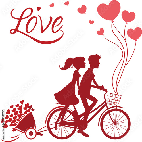 A romantic on a white background featuring