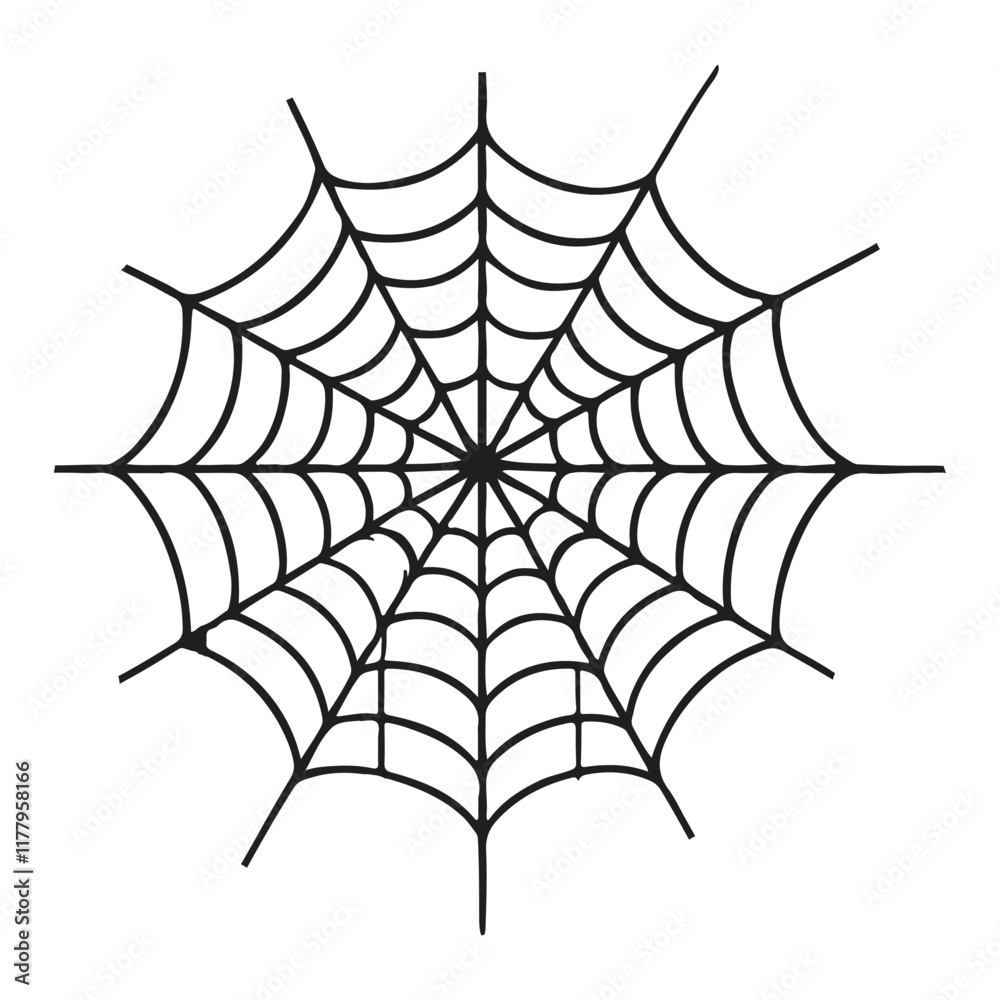 Detailed Spiderweb Silhouette Illustration for Halloween