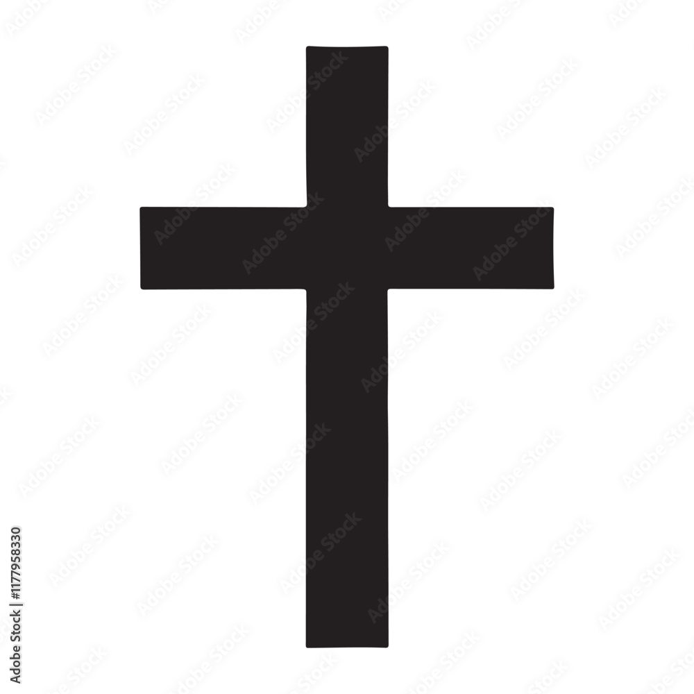 Simple Black Cross Silhouette Religious Symbol Simple Black Cross Silhouette Religious Symbol