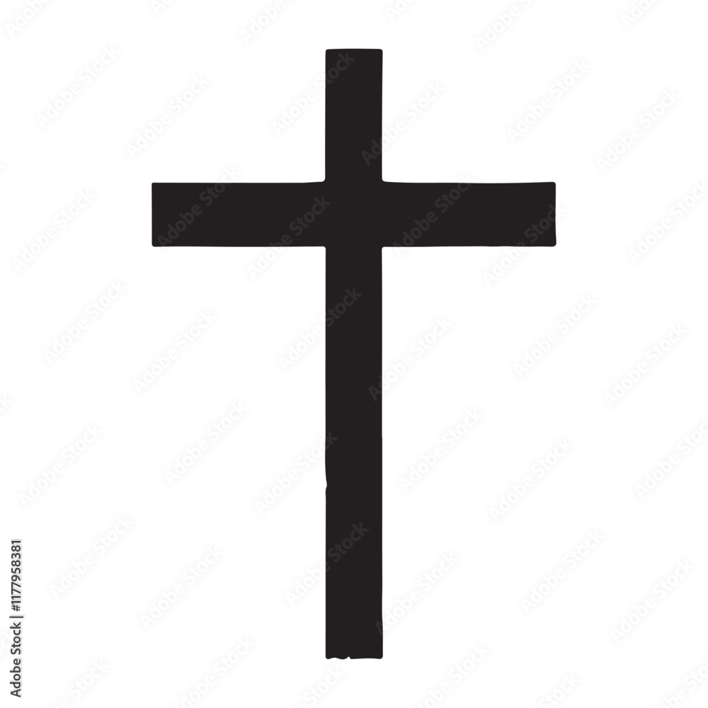 Simple Christian Cross Silhouette Illustration Simple Christian Cross Silhouette Illustration