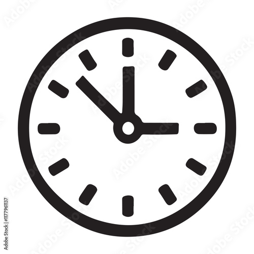 Clock at Twenty Two Minutes Past Ten Silhouette Time Graphics