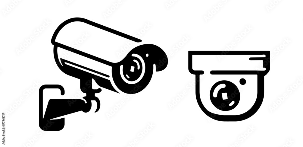 Security camera monitoring equipment icon. Surveillance system symbol Security camera monitoring equipment icon. Surveillance system symbol