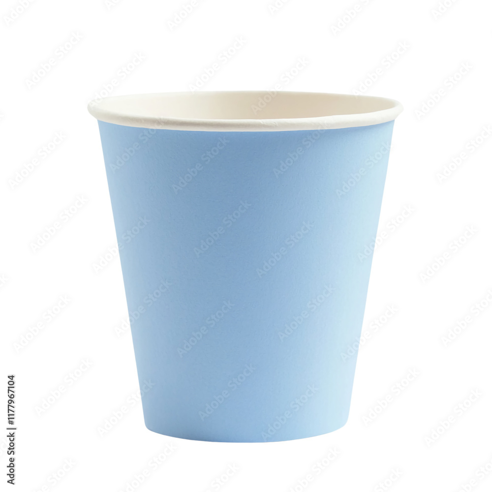 Blue paper cup with a smooth exterior, perfect for casual gatherings or events, showcasing a minimalist design and vibrant color Blue paper cup with a smooth exterior, perfect for casual gatherings or events, showcasing a minimalist design and vibrant color