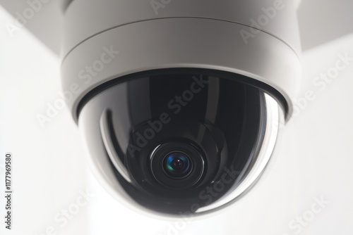 Modern Home Security Camera Close Up for Surveillance and Monitoring photo